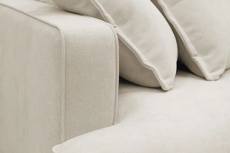 Rossita Lyx 4-sits Högervänd L-formad Extra Djup Schäslongsoffa i Tyg - Beige Tyg - Möbler - Vardagsrum - Soffor - Divansoffa & schäslong