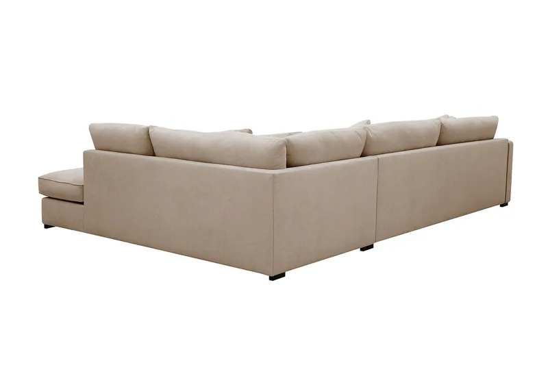 Rossita Lyx 4-sits Högervänd L-formad Extra Djup Schäslongsoffa i Tyg - Beige Tyg - Möbler - Vardagsrum - Soffor - Divansoffa & schäslong