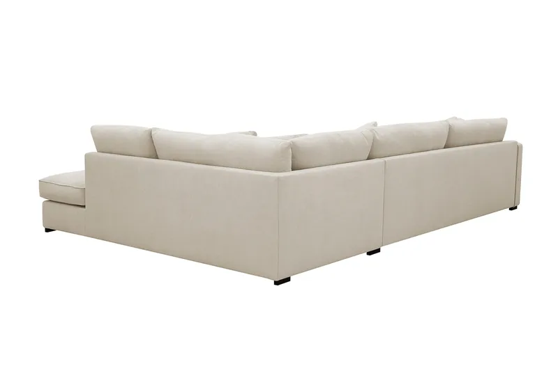 Rossita Lyx 4-sits Högervänd L-formad Extra Djup Schäslongsoffa i Tyg - Beige Tyg - Möbler - Vardagsrum - Soffor - Divansoffa & schäslong