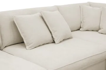 Rossita Lyx 4-sits Högervänd L-formad Extra Djup Schäslongsoffa i Tyg - Beige Tyg - Möbler - Vardagsrum - Soffor - Divansoffa & schäslong