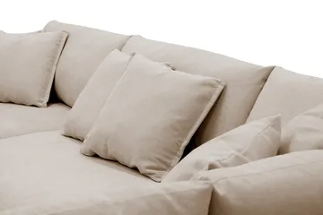 Rossita Lyx 4-sits Högervänd L-formad Extra Djup Schäslongsoffa i Tyg - Beige Tyg - Möbler - Vardagsrum - Soffor - Divansoffa & schäslong