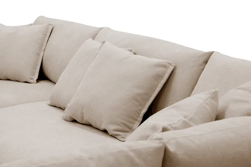 Rossita Lyx 4-sits Högervänd L-formad Extra Djup Schäslongsoffa i Tyg - Beige Tyg - Möbler - Vardagsrum - Soffor - Divansoffa & schäslong
