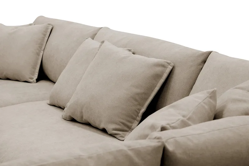Rossita Lyx 4-sits Högervänd L-formad Extra Djup Schäslongsoffa i Tyg - Brun Tyg - Möbler - Vardagsrum - Soffor - Divansoffa & schäslong