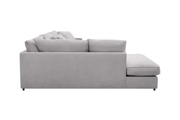 Rossita Lyx 4-sits Vänstervänd L-formad Extra Djup Schäslongsoffa i Chenille - Grå Chenille - Möbler - Vardagsrum - Soffor - Divansoffa & schäslong