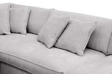 Rossita Lyx 4-sits Vänstervänd L-formad Extra Djup Schäslongsoffa i Chenille - Grå Chenille - Möbler - Vardagsrum - Soffor - Divansoffa & schäslong
