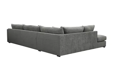 Rossita Lyx 4-sits Vänstervänd L-formad Extra Djup Schäslongsoffa i Chenille - Grå Chenille - Möbler - Vardagsrum - Soffor - Divansoffa & schäslong