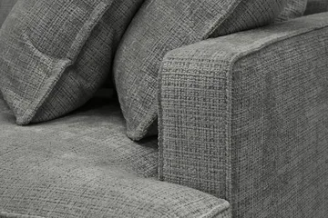 Rossita Lyx 4-sits Vänstervänd L-formad Extra Djup Schäslongsoffa i Chenille - Grå Chenille - Möbler - Vardagsrum - Soffor - Divansoffa & schäslong