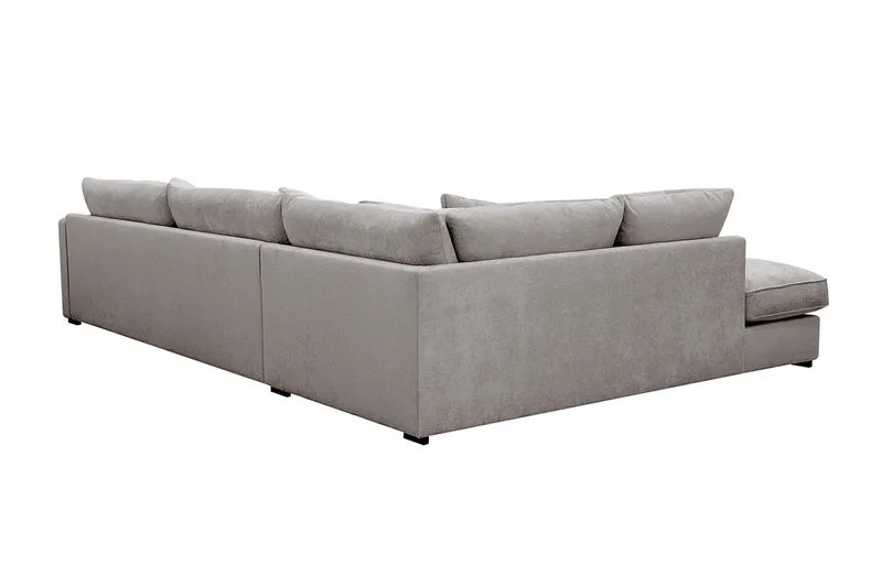 Rossita Lyx 4-sits Vänstervänd L-formad Extra Djup Schäslongsoffa i Chenille - Grå/Brun Chenille - Möbler - Vardagsrum - Soffor - Divansoffa & schäslong