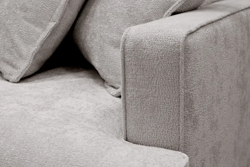Rossita Lyx 4-sits Vänstervänd L-formad Extra Djup Schäslongsoffa i Chenille - Grå/Brun Chenille - Möbler - Vardagsrum - Soffor - Divansoffa & schäslong