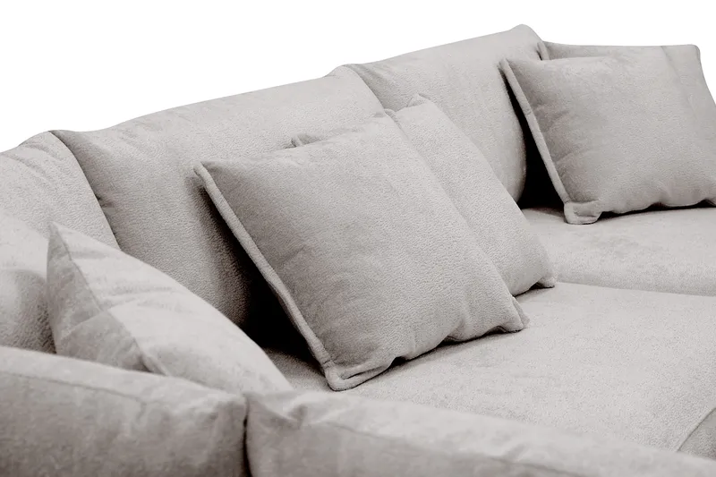 Rossita Lyx 4-sits Vänstervänd L-formad Extra Djup Schäslongsoffa i Chenille - Grå/Brun Chenille - Möbler - Vardagsrum - Soffor - Divansoffa & schäslong