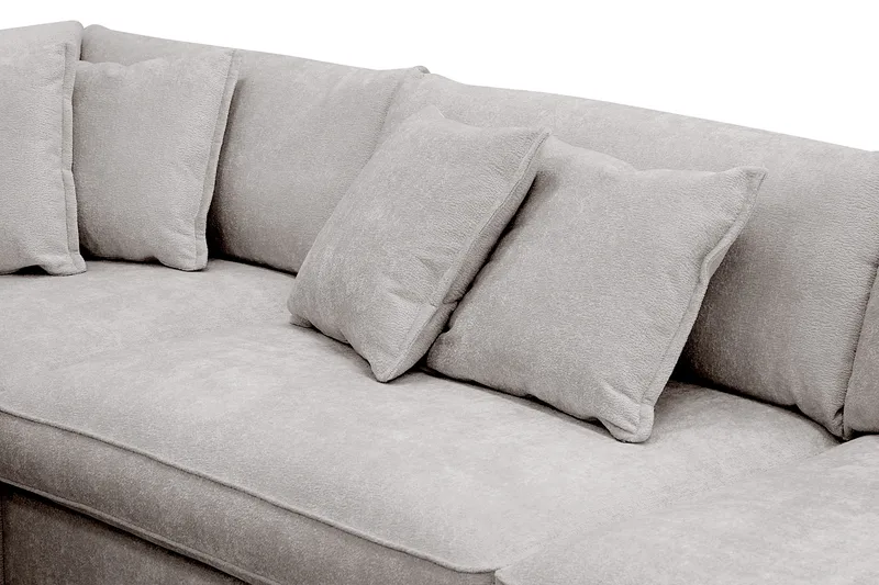 Rossita Lyx 4-sits Vänstervänd L-formad Extra Djup Schäslongsoffa i Chenille - Grå/Brun Chenille - Möbler - Vardagsrum - Soffor - Divansoffa & schäslong