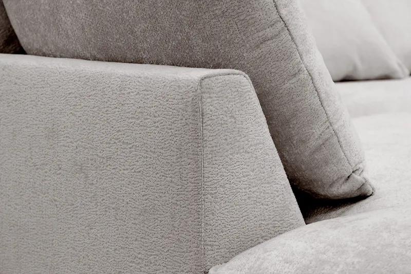 Rossita Lyx 4-sits Vänstervänd L-formad Extra Djup Schäslongsoffa i Chenille - Grå/Brun Chenille - Möbler - Vardagsrum - Soffor - Divansoffa & schäslong