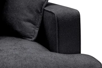Rossita Lyx 4-sits Vänstervänd L-formad Extra Djup Schäslongsoffa i Chenille - Svart Chenille - Möbler - Vardagsrum - Soffor - Divansoffa & schäslong
