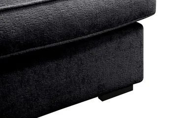 Rossita Lyx 4-sits Vänstervänd L-formad Extra Djup Schäslongsoffa i Chenille - Svart Chenille - Möbler - Vardagsrum - Soffor - Divansoffa & schäslong