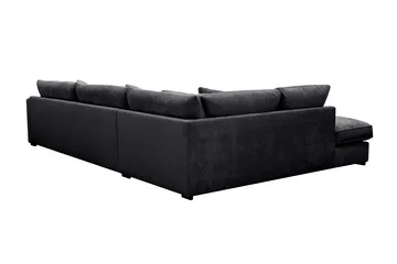 Rossita Lyx 4-sits Vänstervänd L-formad Extra Djup Schäslongsoffa i Chenille - Svart Chenille - Möbler - Vardagsrum - Soffor - Divansoffa & schäslong