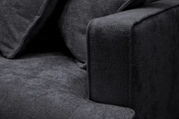 Rossita Lyx 4-sits Vänstervänd L-formad Extra Djup Schäslongsoffa i Chenille - Svart Chenille - Möbler - Vardagsrum - Soffor - Divansoffa & schäslong
