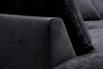 Rossita Lyx 4-sits Vänstervänd L-formad Extra Djup Schäslongsoffa i Chenille - Svart Chenille - Möbler - Vardagsrum - Soffor - Divansoffa & schäslong