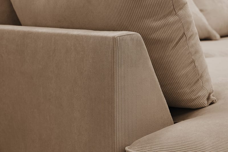 Rossita Lyx 4-sits Vänstervänd L-formad Extra Djup Schäslongsoffa i Manchester - Brun Manchester - Möbler - Vardagsrum - Soffor - Divansoffa & schäslong