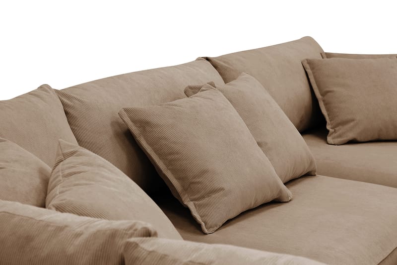Rossita Lyx 4-sits Vänstervänd L-formad Extra Djup Schäslongsoffa i Manchester - Brun Manchester - Möbler - Vardagsrum - Soffor - Divansoffa & schäslong