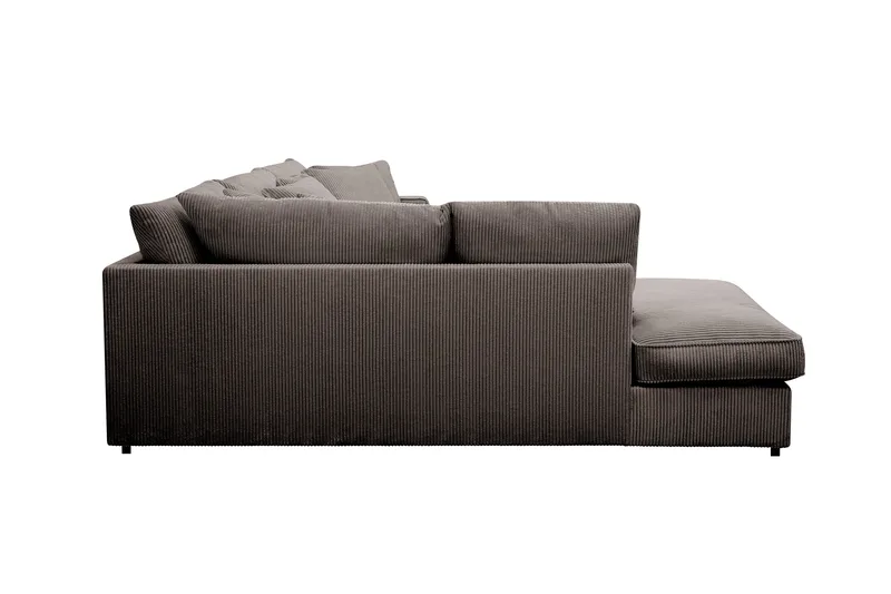 Rossita Lyx 4-sits Vänstervänd L-formad Extra Djup Schäslongsoffa i Manchester - Mörkgrå - Möbler - Vardagsrum - Soffor - Divansoffa & schäslong