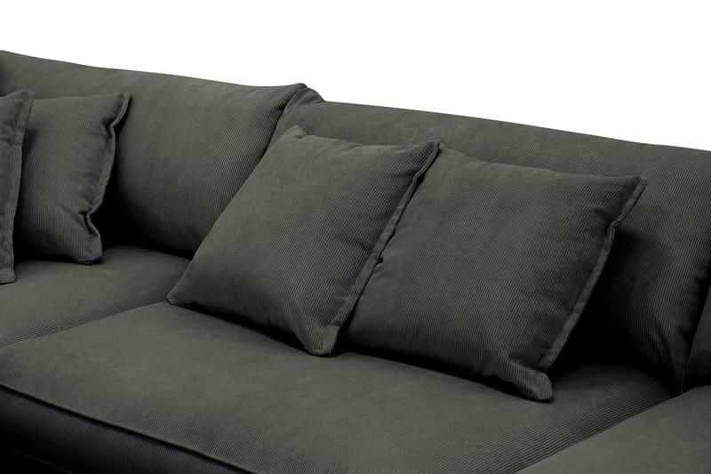 Rossita Lyx 4-sits Vänstervänd L-formad Extra Djup Schäslongsoffa i Manchester - Mörkgrön Manchester - Möbler - Vardagsrum - Soffor - Divansoffa & schäslong