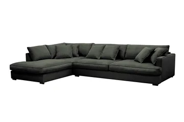 Rossita Lyx 4-sits Vänstervänd L-formad Extra Djup Schäslongsoffa i Manchester - Mörkgrön Manchester - Möbler - Vardagsrum - Soffor - Divansoffa & schäslong