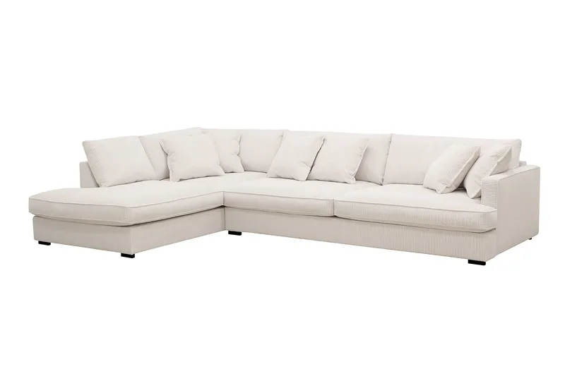 Rossita Lyx 4-sits Vänstervänd L-formad Extra Djup Schäslongsoffa i Manchester - Offwhite Manchester - Möbler - Vardagsrum - Soffor - Divansoffa & schäslong