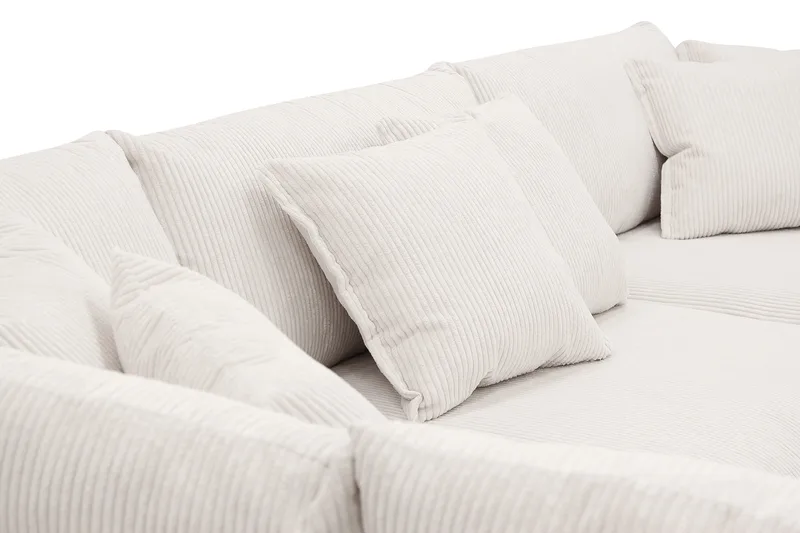 Rossita Lyx 4-sits Vänstervänd L-formad Extra Djup Schäslongsoffa i Manchester - Offwhite Manchester - Möbler - Vardagsrum - Soffor - Divansoffa & schäslong