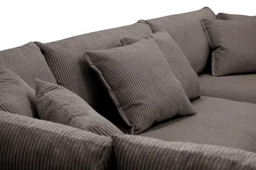 Rossita Lyx 4-sits Vänstervänd L-formad Extra Djup Schäslongsoffa i Manchester - Taupe - Möbler - Vardagsrum - Soffor - Divansoffa & schäslong