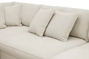 Rossita Lyx 4-sits Vänstervänd L-formad Extra Djup Schäslongsoffa i Tyg - Beige Tyg - Möbler - Vardagsrum - Soffor - Divansoffa & schäslong
