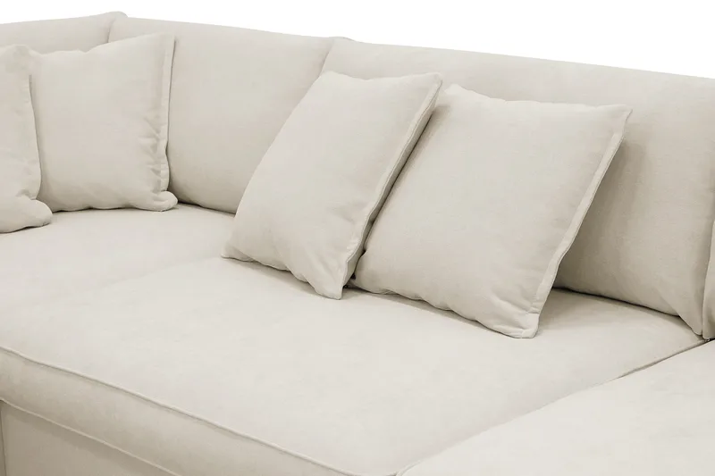 Rossita Lyx 4-sits Vänstervänd L-formad Extra Djup Schäslongsoffa i Tyg - Beige Tyg - Möbler - Vardagsrum - Soffor - Divansoffa & schäslong