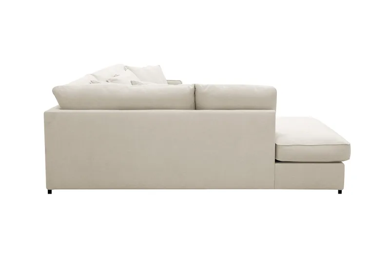 Rossita Lyx 4-sits Vänstervänd L-formad Extra Djup Schäslongsoffa i Tyg - Beige Tyg - Möbler - Vardagsrum - Soffor - Divansoffa & schäslong