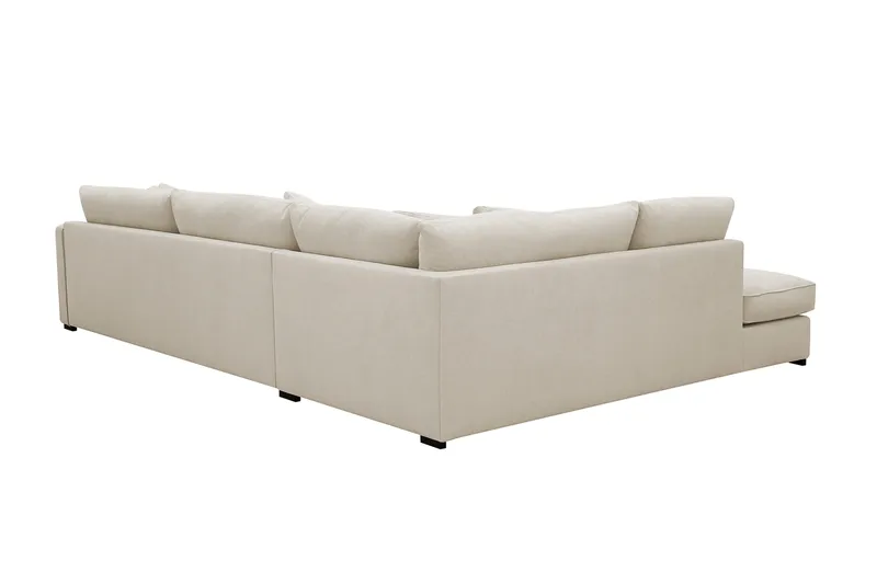 Rossita Lyx 4-sits Vänstervänd L-formad Extra Djup Schäslongsoffa i Tyg - Beige Tyg - Möbler - Vardagsrum - Soffor - Divansoffa & schäslong