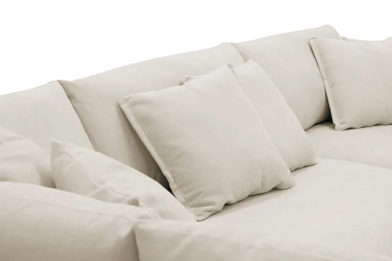Rossita Lyx 4-sits Vänstervänd L-formad Extra Djup Schäslongsoffa i Tyg - Beige Tyg - Möbler - Vardagsrum - Soffor - Divansoffa & schäslong