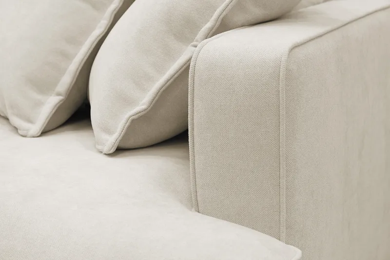 Rossita Lyx 4-sits Vänstervänd L-formad Extra Djup Schäslongsoffa i Tyg - Beige Tyg - Möbler - Vardagsrum - Soffor - Divansoffa & schäslong