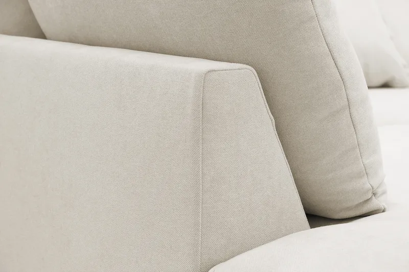 Rossita Lyx 4-sits Vänstervänd L-formad Extra Djup Schäslongsoffa i Tyg - Beige Tyg - Möbler - Vardagsrum - Soffor - Divansoffa & schäslong