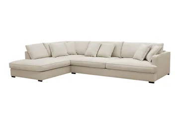 Rossita Lyx 4-sits Vänstervänd L-formad Extra Djup Schäslongsoffa i Tyg - Beige Tyg - Möbler - Vardagsrum - Soffor - Divansoffa & schäslong