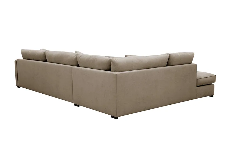 Rossita Lyx 4-sits Vänstervänd L-formad Extra Djup Schäslongsoffa i Tyg - Brun Tyg - Möbler - Vardagsrum - Soffor - Divansoffa & schäslong