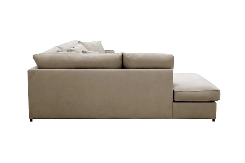 Rossita Lyx 4-sits Vänstervänd L-formad Extra Djup Schäslongsoffa i Tyg - Brun Tyg - Möbler - Vardagsrum - Soffor - Divansoffa & schäslong