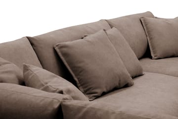 Rossita Lyx 4-sits Vänstervänd L-formad Extra Djup Schäslongsoffa i Tyg - Brun Tyg - Möbler - Vardagsrum - Soffor - Divansoffa & schäslong