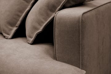 Rossita Lyx 4-sits Vänstervänd L-formad Extra Djup Schäslongsoffa i Tyg - Brun Tyg - Möbler - Vardagsrum - Soffor - Divansoffa & schäslong