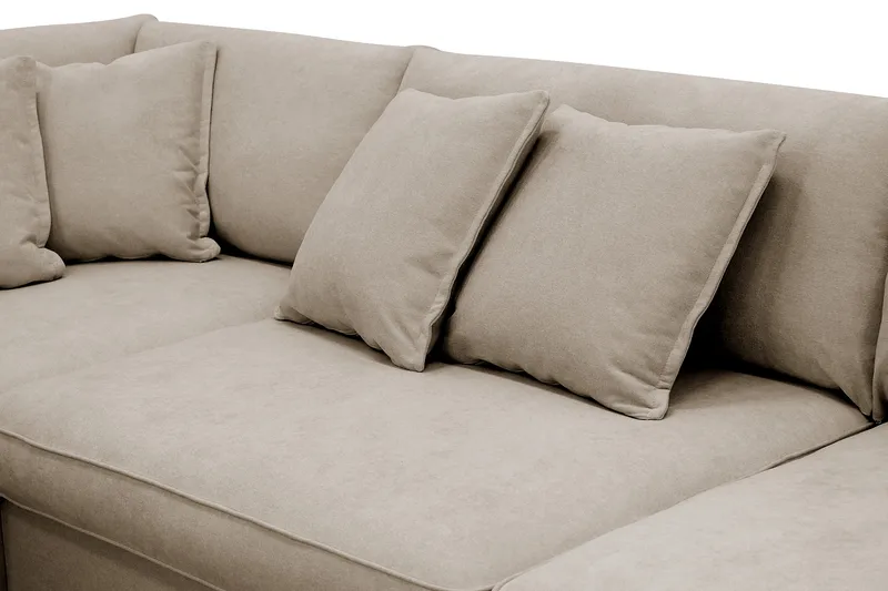 Rossita Lyx 4-sits Vänstervänd L-formad Extra Djup Schäslongsoffa i Tyg - Brun Tyg - Möbler - Vardagsrum - Soffor - Divansoffa & schäslong