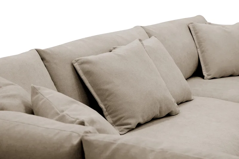 Rossita Lyx 4-sits Vänstervänd L-formad Extra Djup Schäslongsoffa i Tyg - Brun Tyg - Möbler - Vardagsrum - Soffor - Divansoffa & schäslong