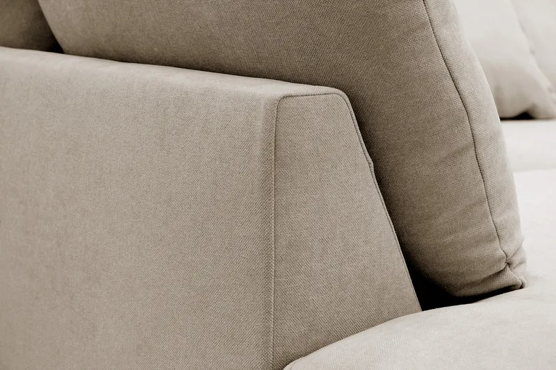 Rossita Lyx 4-sits Vänstervänd L-formad Extra Djup Schäslongsoffa i Tyg - Brun Tyg - Möbler - Vardagsrum - Soffor - Divansoffa & schäslong