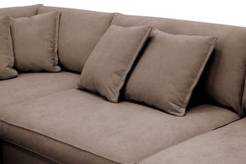 Rossita Lyx 4-sits Vänstervänd L-formad Extra Djup Schäslongsoffa i Tyg - Brun Tyg - Möbler - Vardagsrum - Soffor - Divansoffa & schäslong