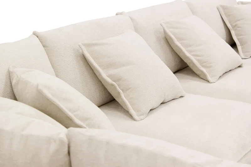 Rossita Lyx 5-sits Högervänd U-formad Extra djup Soffa med Divan och Schäslong i Chenille - Beige - Möbler - Vardagsrum - Soffor - U-soffor
