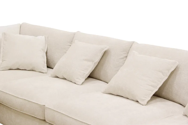 Rossita Lyx 5-sits Högervänd U-formad Extra djup Soffa med Divan och Schäslong i Chenille - Beige - Möbler - Vardagsrum - Soffor - U-soffor
