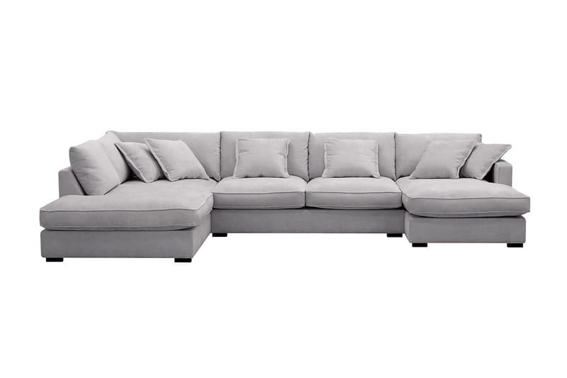 Rossita Lyx 5-sits Högervänd U-formad Extra djup Soffa med Divan och Schäslong i Chenille, Grå