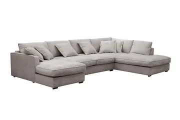 Rossita Lyx 5-sits Högervänd U-formad Extra djup Soffa med Divan och Schäslong i Chenille - Grå/Brun - Möbler - Vardagsrum - Soffor - U-soffor