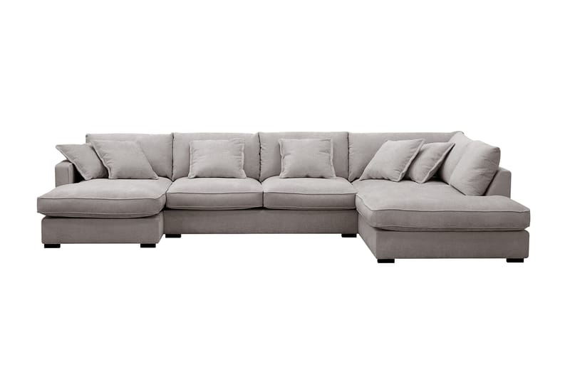 Rossita Lyx 5-sits Högervänd U-formad Extra djup Soffa med Divan och Schäslong i Chenille, Grå/Brun